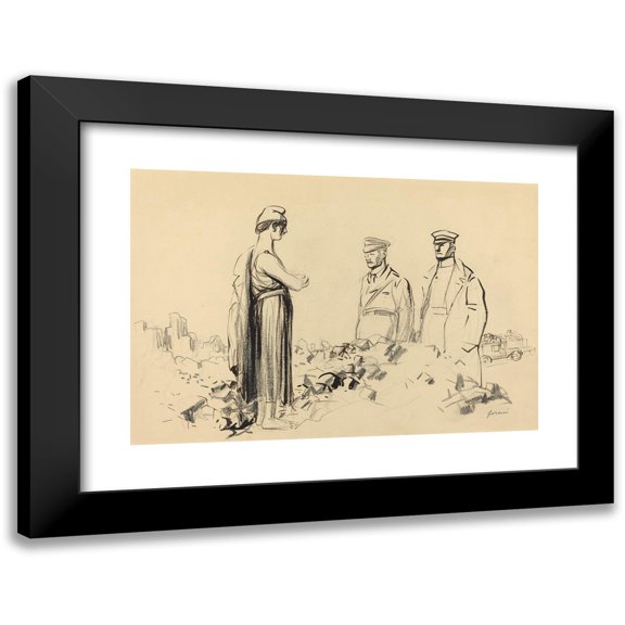 Jean-Louis Forain 14x11 Black Modern Framed Museum Art Print Titled - Toward Peace III (C. 1914-1919)