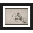 thumbnail image 1 of Jean-Louis Forain 14x11 Black Ornate Wood Framed Double Matted Museum Art Print Titled: Rest on the Flight into Egypt, 1 of 5