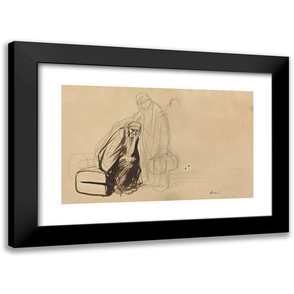 Jean-Louis Forain 18x13 Black Modern Framed Museum Art Print Titled - The Departure for Versailles (C. 1919)