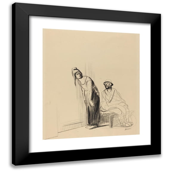 Jean-Louis Forain 20x23 Black Modern Framed Museum Art Print Titled - At the Peace Conference (C. 1919)