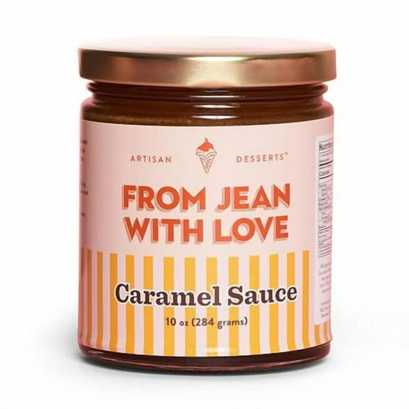 From Jean with Love Caramel Dessert Sauce – All-Natural, Handcrafted with Locally Sourced Ingredients, Rich & Creamy Caramel Flavor, No Preservatives, Perfect for Ice Cream, Pancakes & More–10 oz Jar