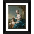thumbnail image 1 of Jean-Marc Nattier 19x24 Black Ornate Framed Double Matted Museum Art Print Titled: Portrait of Madame Crozat De Thiers and Her Daughter (1733), 1 of 5