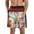 thumbnail image 1 of Jean Michel Basquiat Men's Beach Shorts Quick Dry Athletic Workout Swim Shorts Elastic Waist Drawstring Summer Shorts, 1 of 5
