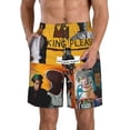 thumbnail image 1 of Jean Michel Basquiat Men's Beach Shorts Quick Dry Athletic Workout Swim Shorts Elastic Waist Drawstring Summer Shorts, 1 of 5