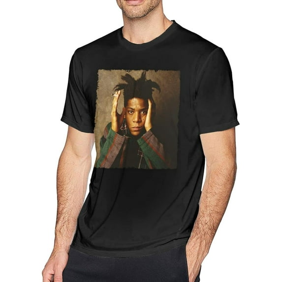 Jean Michel Basquiat Men's T-Shirts Crew Neck Short Sleeve Tops Cool Custom Tees Clothes