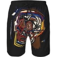 thumbnail image 1 of Jean Michel Basquiat Mens Swim Trunks Quick Dry Board Shorts with Mesh Lining, Breathable Fit Beach Shorts Swimwear Bathing Suits, 1 of 5