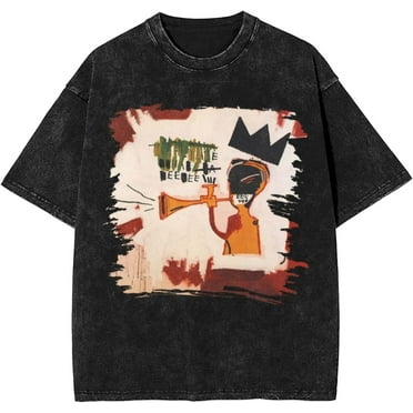 Jean Michel Basquiat Mens Y2k Vintage Short Sleeve Shirts Streetwear Tops Tshirt Unisex Oversized Graphic Tees