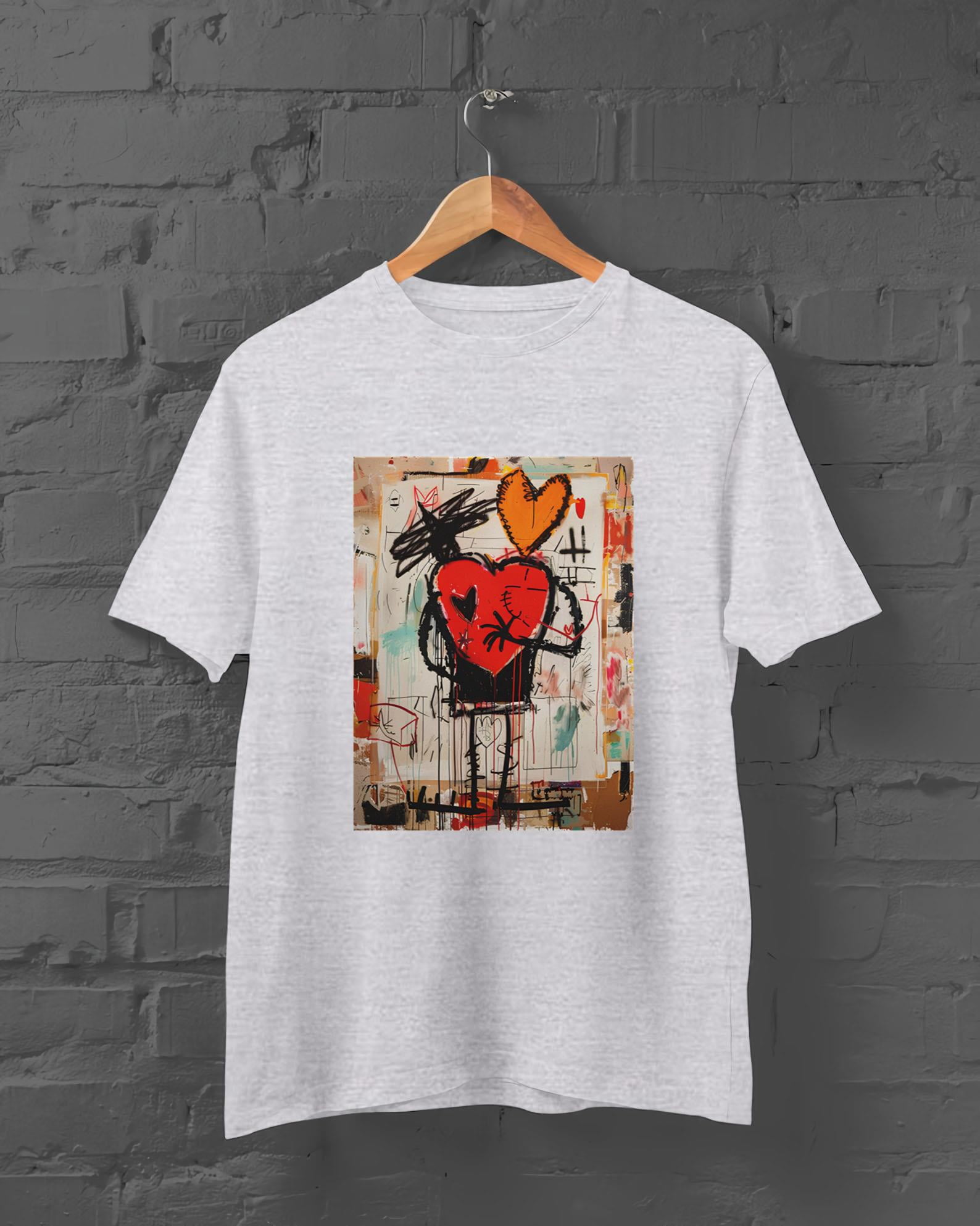 Jean-Michel Basquiat, love couple, heart, Basquiat inspired, camiseta ...