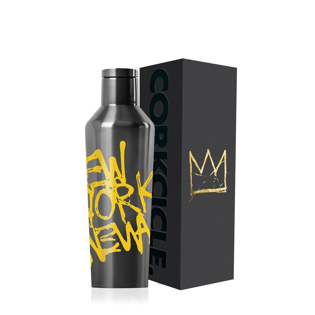 Jean Michel Basquiat x Corkcicle NEW YORK NEWAVE Canteen 16oz Gunmetal