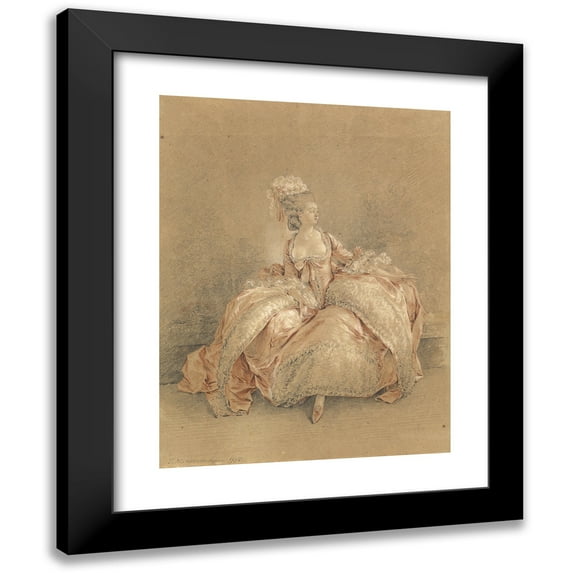 Jean-Michel Moreau 15x18 Black Modern Framed Museum Art Print Titled - Yes or No (1778)