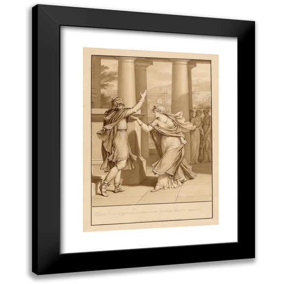 Jean Michel Moreau the Younger 11x14 Black Modern Framed Museum Art Print Titled - Dido Excoriates Aeneas, from Book IV of the ‘Aeneid’ (1803)