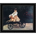 thumbnail image 1 of Jean Monet on a Mechanical Horse 24x20 Black Ornate Wood Framed Canvas Art by Monet, Claude, 1 of 2