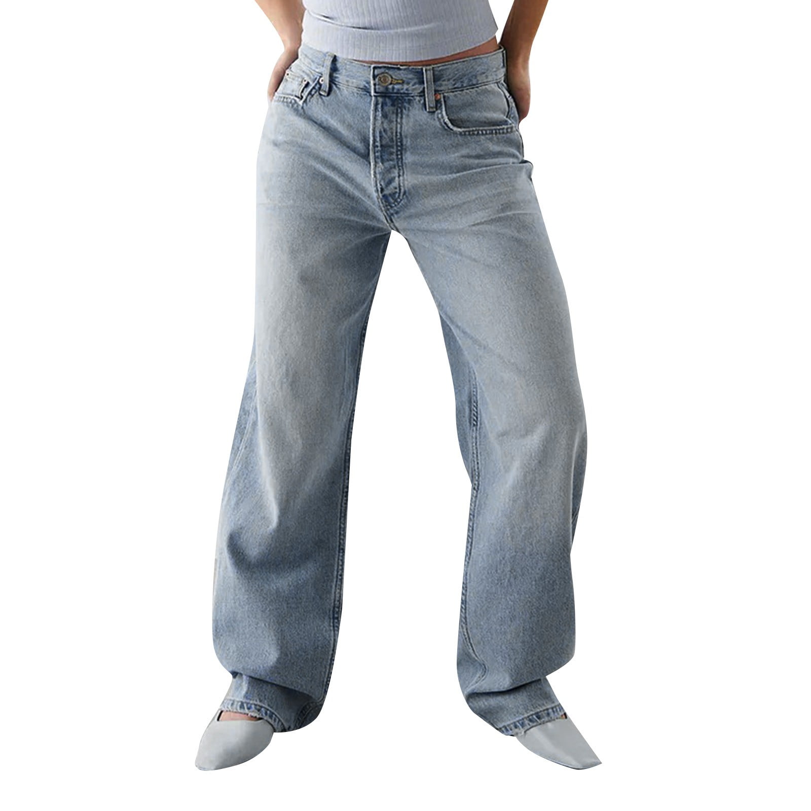 Jean Pants for Women Ripped Woman on Pants Women's Jeans Light Straight Trousers 36 Inseam Womens Pants - Walmart.com