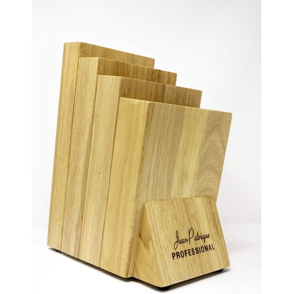 Jean-Patrique 16-Slot Chef Universal Knife Block Without Knives - Durable Wooden Storage - Kitchen Space Saver