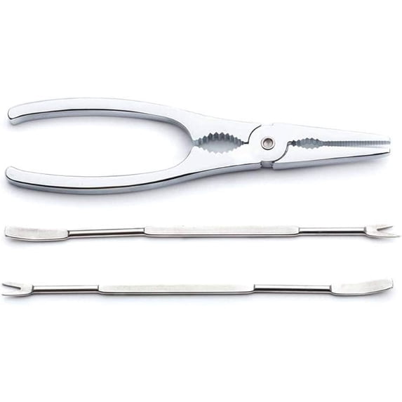 Jean-Patrique Crab Crackers and Nutcracker Set | One Crab/Lobster and Nut Cracker and Two Seafood Picks | Stainless Steel Seafood Tools | Nut Cracker and Pick Set | Perfect for Pecans, Walnuts