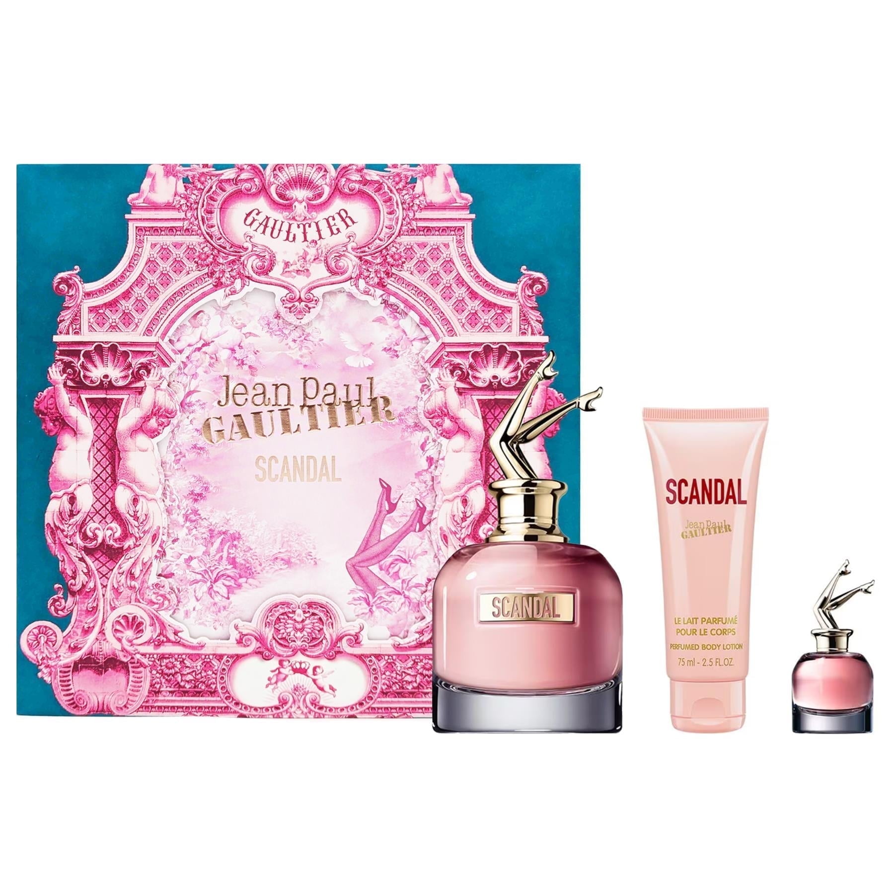 Jean Paul Gaultier Scandal Eau de Parfum Gift Set (Eau de Parfum 2.7 Fl Oz + Body Lotion 2.5 Fl Oz + Eau de Parfum 0.2 Fl Oz)