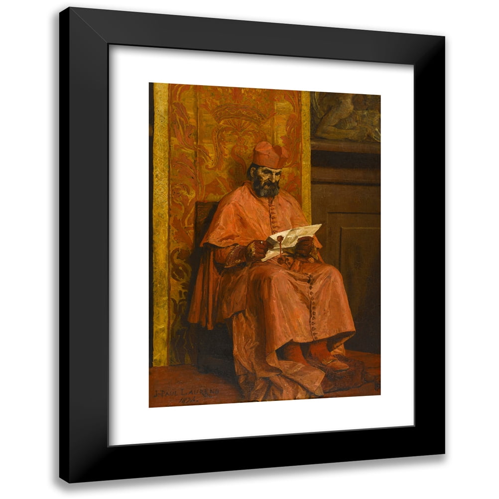 Jean-Paul Laurens 11x14 Black Modern Framed Museum Art Print Titled - Le Cardinal (1874)