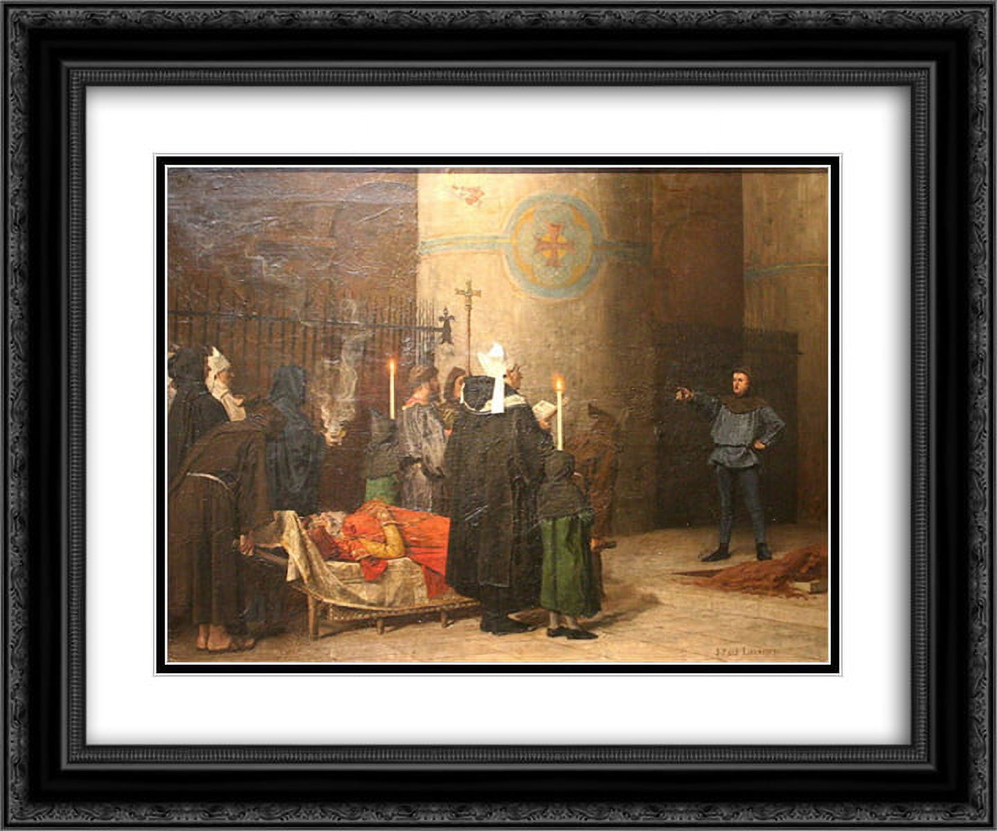 Jean Paul Laurens 2x Matted 24x20 Black Ornate Framed Art Print 'Les funerailles de Guillaume le Conquerant'