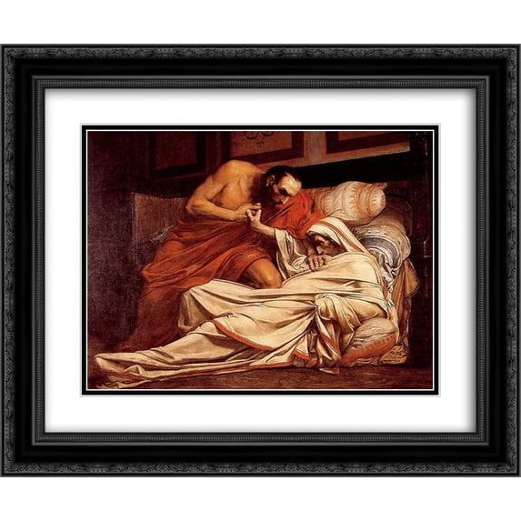 Jean Paul Laurens 2x Matted 24x20 Black Ornate Framed Art Print 'The Death of Tiberius'