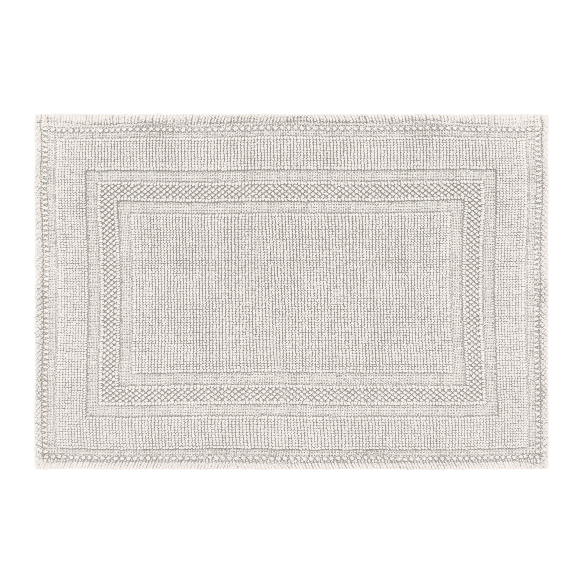 Light Gray Cotton Stonewash Racetrack Bath Rug 17" x 24"