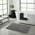 thumbnail image 1 of Jean Pierre New York Lydia Border 100% Cotton Bath Mat - Non-Slip Bath Rug - Charcoal Gray - 20"x30", 1 of 7
