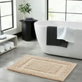 thumbnail image 1 of Jean Pierre New York Sophie Border 100% Cotton Bath Mat - Non-Slip Bath Rug - Ivory - 17" x 24", 1 of 8