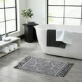 thumbnail image 1 of Jean Pierre Ricardo Cotton Fringe 17 x 31 in. Bath Rug, Dark Grey, 1 of 9