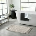 thumbnail image 1 of Jean Pierre Ricardo Cotton Fringe 17 x 31 in. Bath Rug, Light Grey, 1 of 9