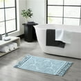thumbnail image 1 of Jean Pierre Ricardo Cotton Fringe 21 x 34 in. Bath Rug, Light Blue, 1 of 7