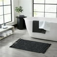 thumbnail image 1 of Jean Pierre Ricardo Cotton Fringe 27 x 45 in. Bath Rug, Black, 1 of 7