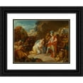 thumbnail image 1 of Jean Pierre Saint-Ours 24x19 Black Ornate Framed Double Matted Museum Art Print Titled: David and Abigail, 1 of 5