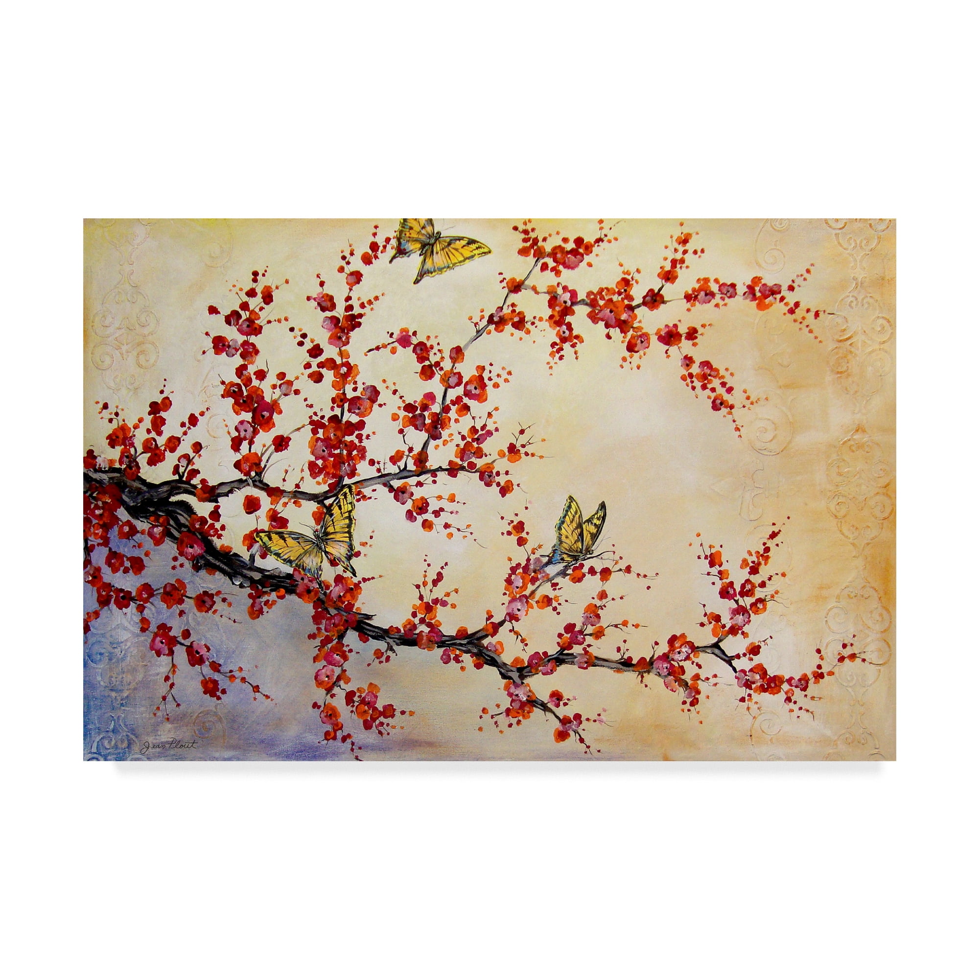 Butterfly Blossoms Multicolor Floral Canvas Art 16" x 24"