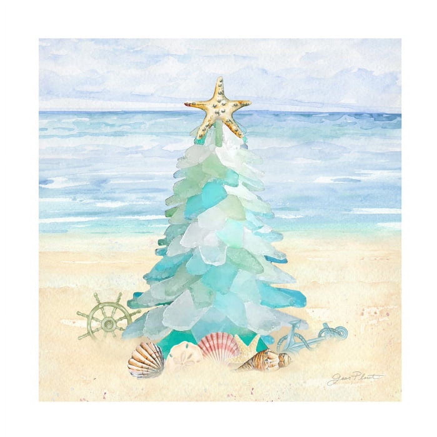 Coastal Seaglass Christmas Tree Canvas Art Print