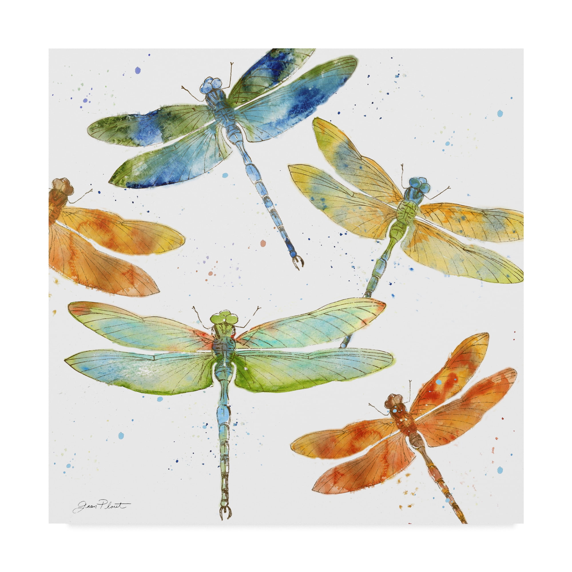 Jean Plout 'Dragonfly Bliss 1' Canvas Art