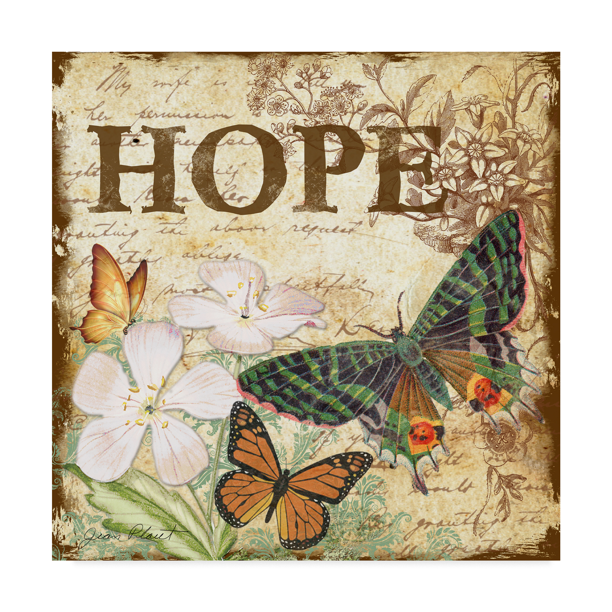 Jean Plout 'Inspirational Butterflies Hope' Canvas Art