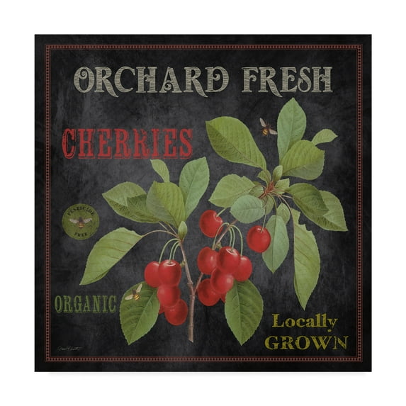 Jean Plout 'Orchard Fresh Cherries' Canvas Art