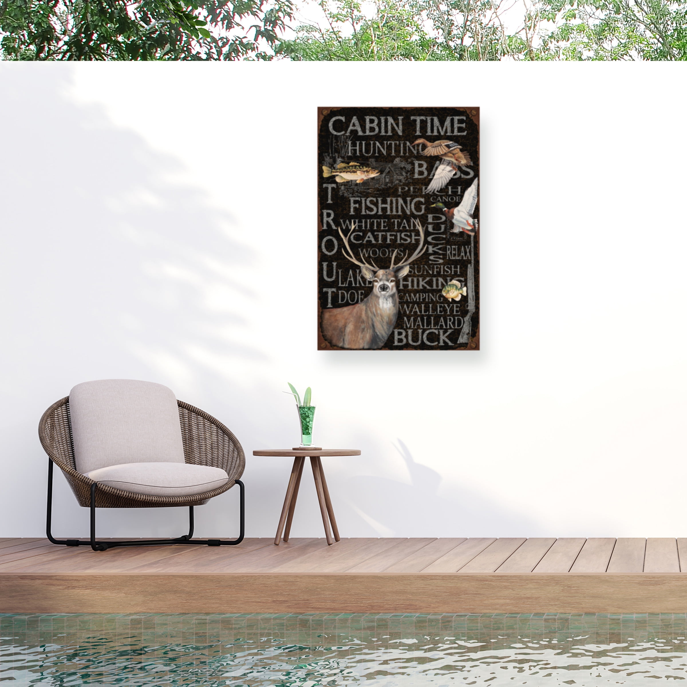 Jean Plout 'Wilderness Lodge 24' Outdoor Canvas 19x12