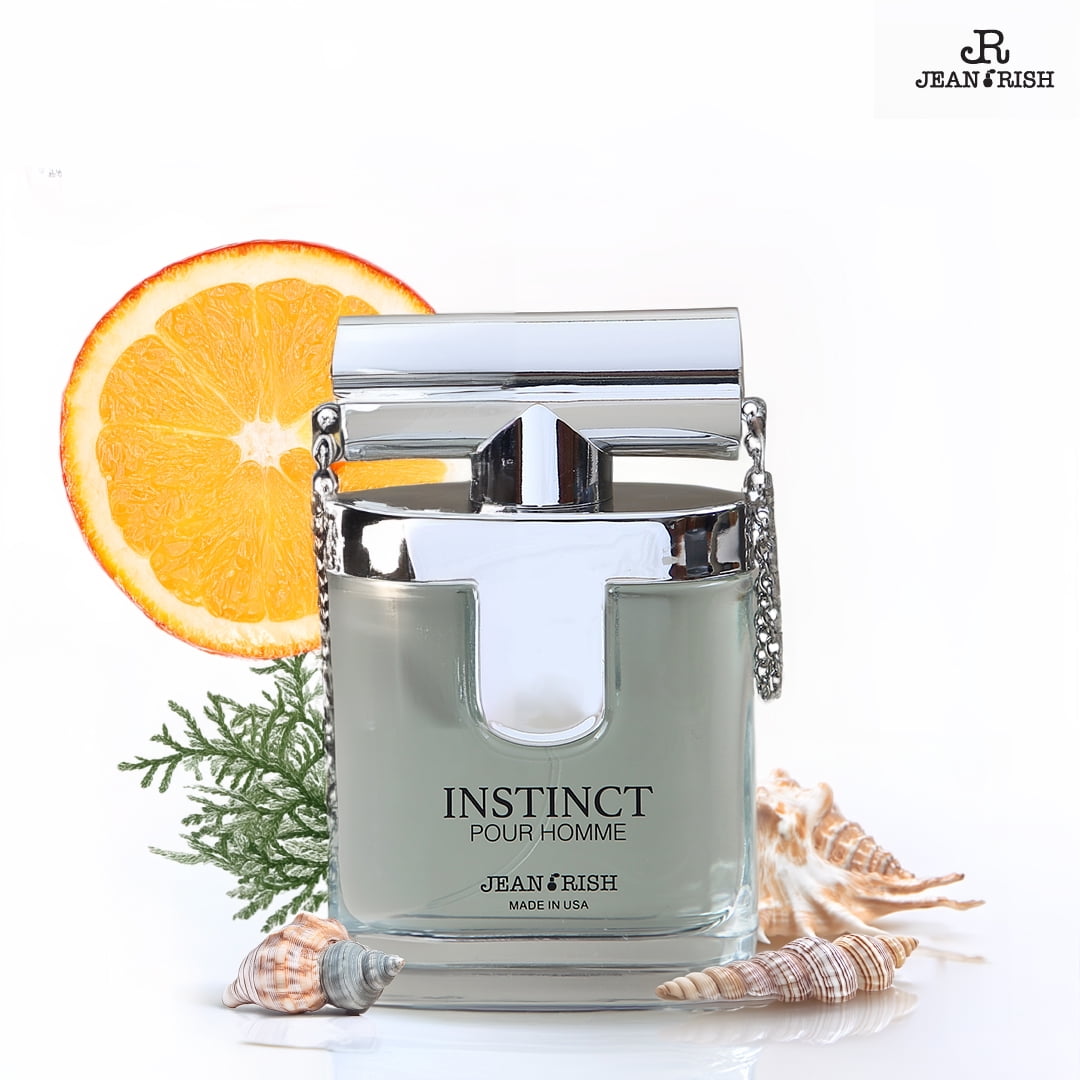 Jean Rish Instinct Perfume for Men 3.4oz 100ml with Ambergis Mandarine Orange Sea Notes New Walmart