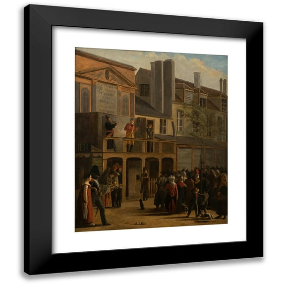 Jean Roller 12x14 Black Modern Framed Museum Art Print Titled - The Bobeche and Galimafre Parade, Boulevard Du Temple (1820)