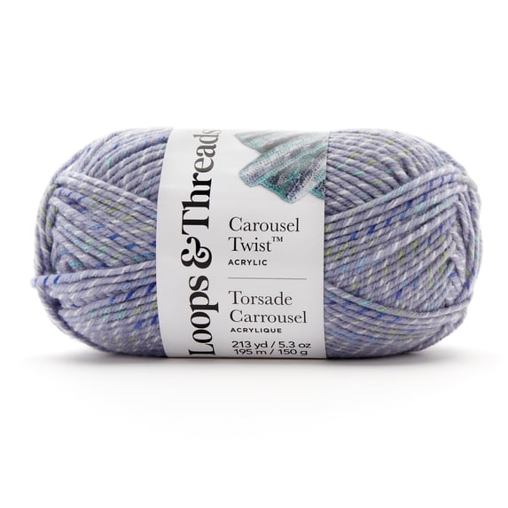 Loops & Threads Jean Shorts Carousel Twist Yarn - Bulky Weight Yarn for Knitting, Crochet, Weaving, Arts & Crafts, 15 Pack