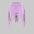thumbnail image 1 of Jean Shorts For Women Juniors Summer High Waisted Stretchy Hem Tassels Denim Shorts, 1 of 5