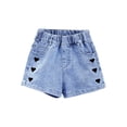 thumbnail image 1 of Jean Shorts Girls Straight Leg Kids Elastic Waist Embroidered Shorts Girls Summer Outfits Girls Clothes 9-10 Years, 1 of 4
