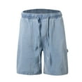 thumbnail image 1 of Jean Shorts Men Summer Baggy Thin Soft Comfortable Elastic Waist Denim Bermuda Shorts with Pockets Casual Hip Hop Denim Shorts Men, 1 of 9