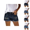 thumbnail image 1 of Jean Shorts Womens 2026 Summer Distressed Ripped Denim Shorts with Pockets, 1 of 5