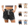 thumbnail image 1 of Jean Shorts Womens 2026 Summer Elastic High Waist Drawstring Cute Denim Shorts with Pockets, 1 of 7