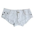 thumbnail image 1 of Jean Shorts Womens Cowboy Woolen Fringe Tight Fitting Women's Pants Nightclub Pole Dance Ultra Low Waist Ultra Short Pants European Sexy Hot Pants Womens Black Denim Shorts, 1 of 4