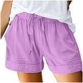 thumbnail image 1 of Jean Shorts Womens Plus Size Casual Summer Beach Drawstring With Pockets Loose Cute Vacation Trendy Cargo Gym Bike Pull On Jogger Hot Pink Bottoms Sizes 3XL, 1 of 7