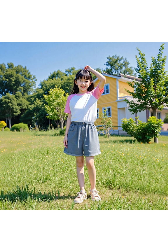 Jean Shorts for Girls Casual Straight Leg Jorts with Pockets Girls Clothes 9-10 Years