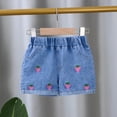 thumbnail image 1 of Jean Shorts for Girls High Waist Straight Leg Cartwheel Summer Clothes Kids Shorts 4-5 Years, 1 of 3