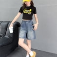 thumbnail image 1 of Jean Shorts for Girls Ripped Elastic Cartwheel Girl Summer Outfits Shorts for Kids Girls 5-6 Years, 1 of 8